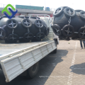 Deflated floating marine pneumatic fender